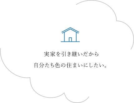 実家を引き継いだから自分たち色の住まいにしたい。